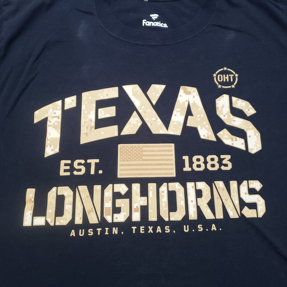 Texas Longhorns Shirt Mens Small Black Fanatics Short Sleeve